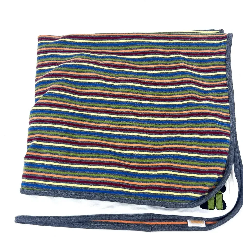 Gymboree Blanket Panda Bamboo‎ Stripes Reversible Cotton Baby Throw 2007